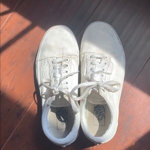 Classic white vans with laces
